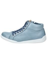 hellblaue hohe Sneakers aus Wildleder von Andrea Conti