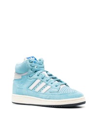 hellblaue hohe Sneakers aus Wildleder von adidas