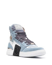 hellblaue hohe Sneakers aus Wildleder von Philipp Plein