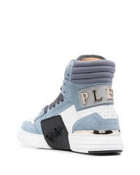 hellblaue hohe Sneakers aus Wildleder von Philipp Plein