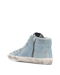 hellblaue hohe Sneakers aus Wildleder von Golden Goose