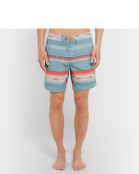 hellblaue horizontal gestreifte Badeshorts von Faherty