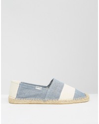 hellblaue horizontal gestreifte Espadrilles von Soludos