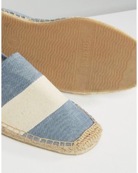 hellblaue horizontal gestreifte Espadrilles von Soludos