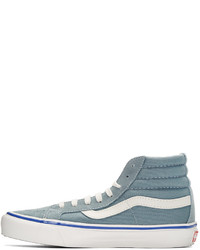 hellblaue horizontal gestreifte hohe Sneakers aus Wildleder von Vans