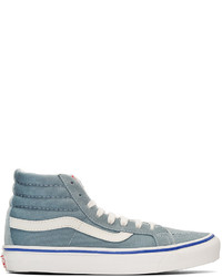 hellblaue horizontal gestreifte hohe Sneakers aus Wildleder von Vans