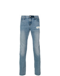 hellblaue horizontal gestreifte Jeans