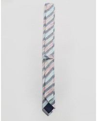hellblaue horizontal gestreifte Krawatte von Asos
