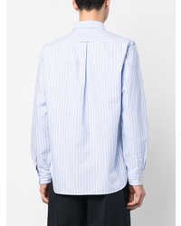 hellblaue horizontal gestreifte Shirtjacke von Polo Ralph Lauren