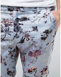 hellblaue Hose mit Blumenmuster von Asos