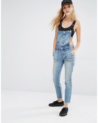 hellblaue Jeans Latzhose von Blank NYC