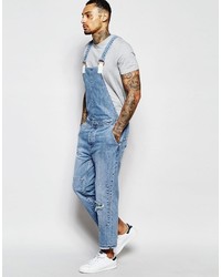 hellblaue Jeans Latzhose von Asos