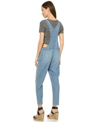 hellblaue Jeans Latzhose von L'Agence