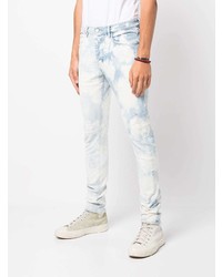 hellblaue Jeans mit Acid-Waschung von purple brand