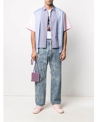 hellblaue Jeans mit Acid-Waschung von MSGM