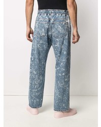 hellblaue Jeans mit Acid-Waschung von MSGM