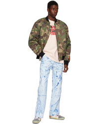 hellblaue Jeans mit Acid-Waschung von Heron Preston