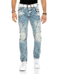 hellblaue Jeans mit Acid-Waschung von Cipo & Baxx