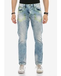 hellblaue Jeans mit Acid-Waschung von Cipo & Baxx