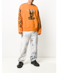 hellblaue Jeans mit Acid-Waschung von Off-White