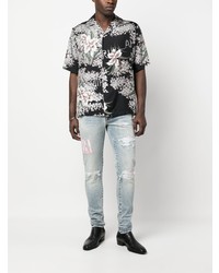 hellblaue Mit Batikmuster Jeans von Amiri