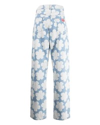 hellblaue Jeans mit Blumenmuster von Kenzo