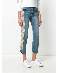 hellblaue Jeans mit Blumenmuster von Current/Elliott