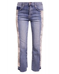 hellblaue Jeans mit Blumenmuster von Current/Elliott