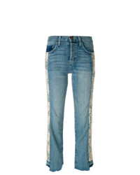 hellblaue Jeans mit Blumenmuster von Current/Elliott