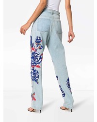 hellblaue Jeans mit Blumenmuster von Ashish