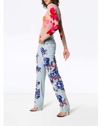 hellblaue Jeans mit Blumenmuster von Ashish