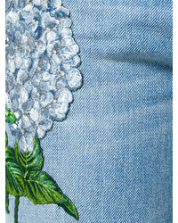 hellblaue Jeans mit Blumenmuster von Dolce & Gabbana