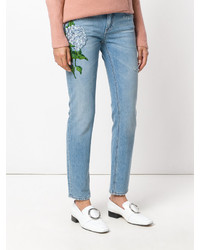 hellblaue Jeans mit Blumenmuster von Dolce & Gabbana