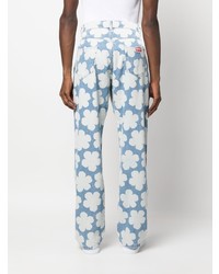 hellblaue Jeans mit Blumenmuster von Kenzo