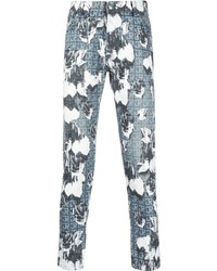 hellblaue Jeans mit Blumenmuster von John Richmond