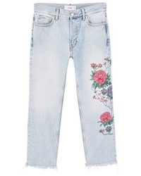 hellblaue Jeans mit Blumenmuster von Mango