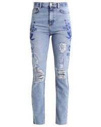 hellblaue Jeans mit Blumenmuster von Topshop