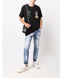 hellblaue Jeans mit Destroyed-Effekten von DSQUARED2