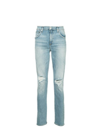 hellblaue Jeans mit Destroyed-Effekten von Agolde