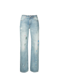 hellblaue Jeans mit Destroyed-Effekten von Alexa Chung