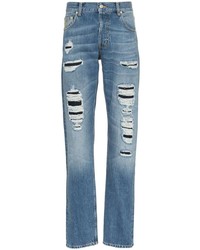 hellblaue Jeans mit Destroyed-Effekten von Alexander McQueen