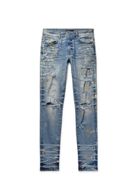 hellblaue Jeans mit Destroyed-Effekten von Amiri