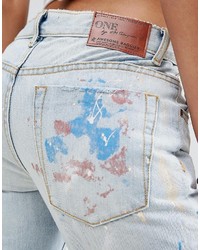 hellblaue Jeans mit Destroyed-Effekten von One Teaspoon