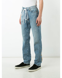 hellblaue Jeans mit Destroyed-Effekten von Off-White