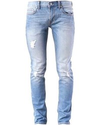 hellblaue Jeans mit Destroyed-Effekten von BLK DNM