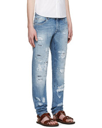 hellblaue Jeans mit Destroyed-Effekten von Dolce & Gabbana