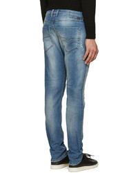 hellblaue Jeans mit Destroyed-Effekten von Diesel