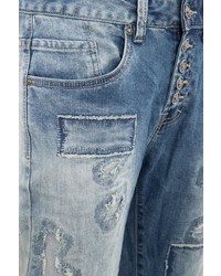 hellblaue Jeans mit Destroyed-Effekten von BLUE MONKEY