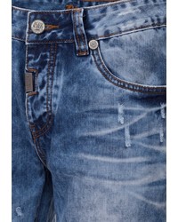 hellblaue Jeans mit Destroyed-Effekten von BLUE MONKEY