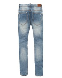hellblaue Jeans mit Destroyed-Effekten von BLUE MONKEY